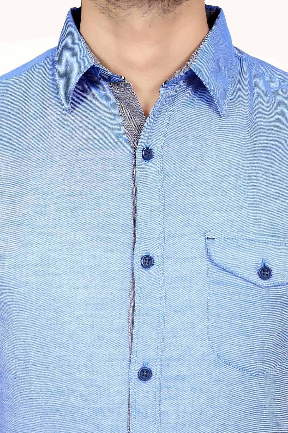 Casual Shirt Full Sleeves Blue - Image 2