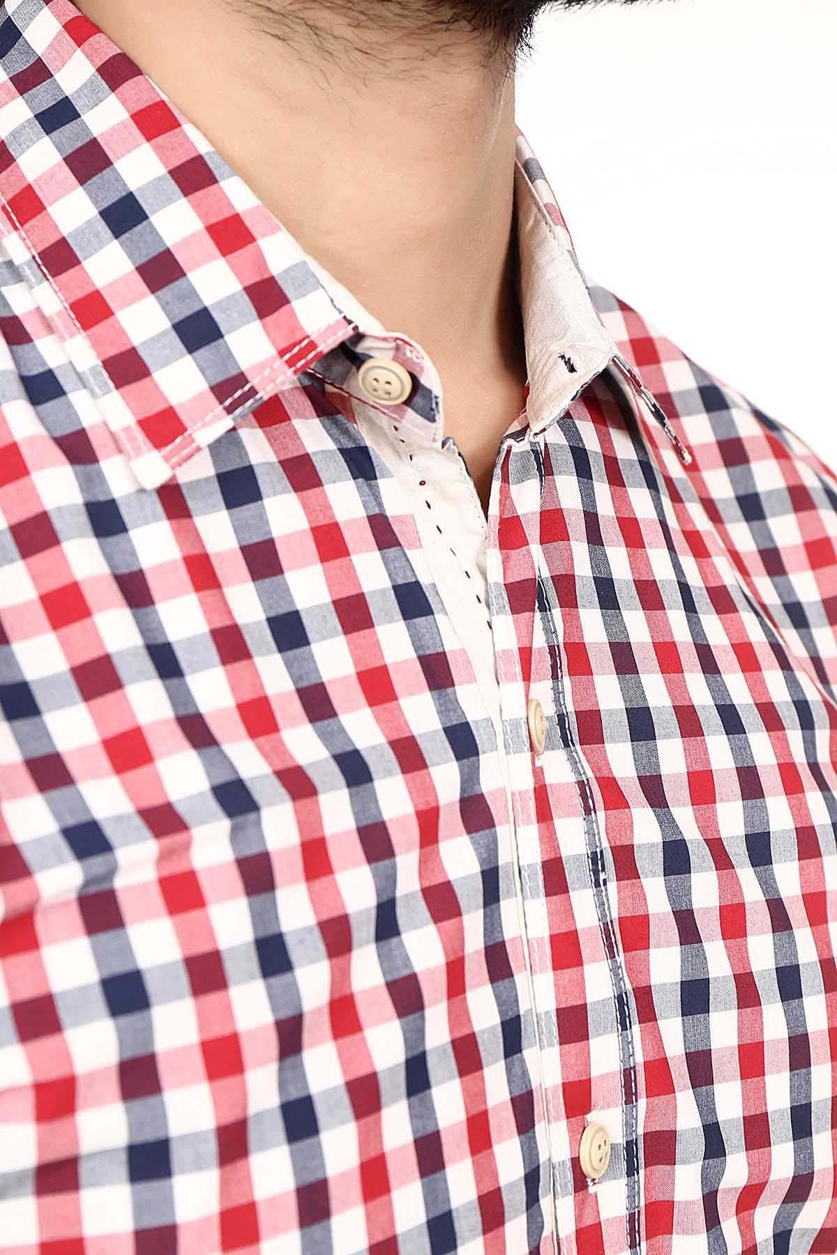 Casual Shirt Red Navy - Image 3