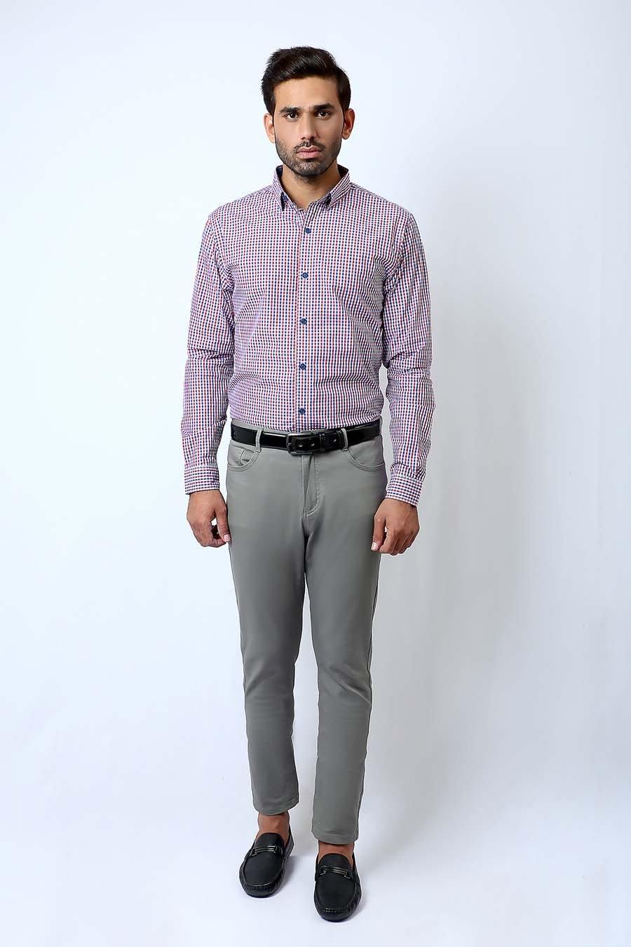 Casual Shirt Full Sleeves Red Navy