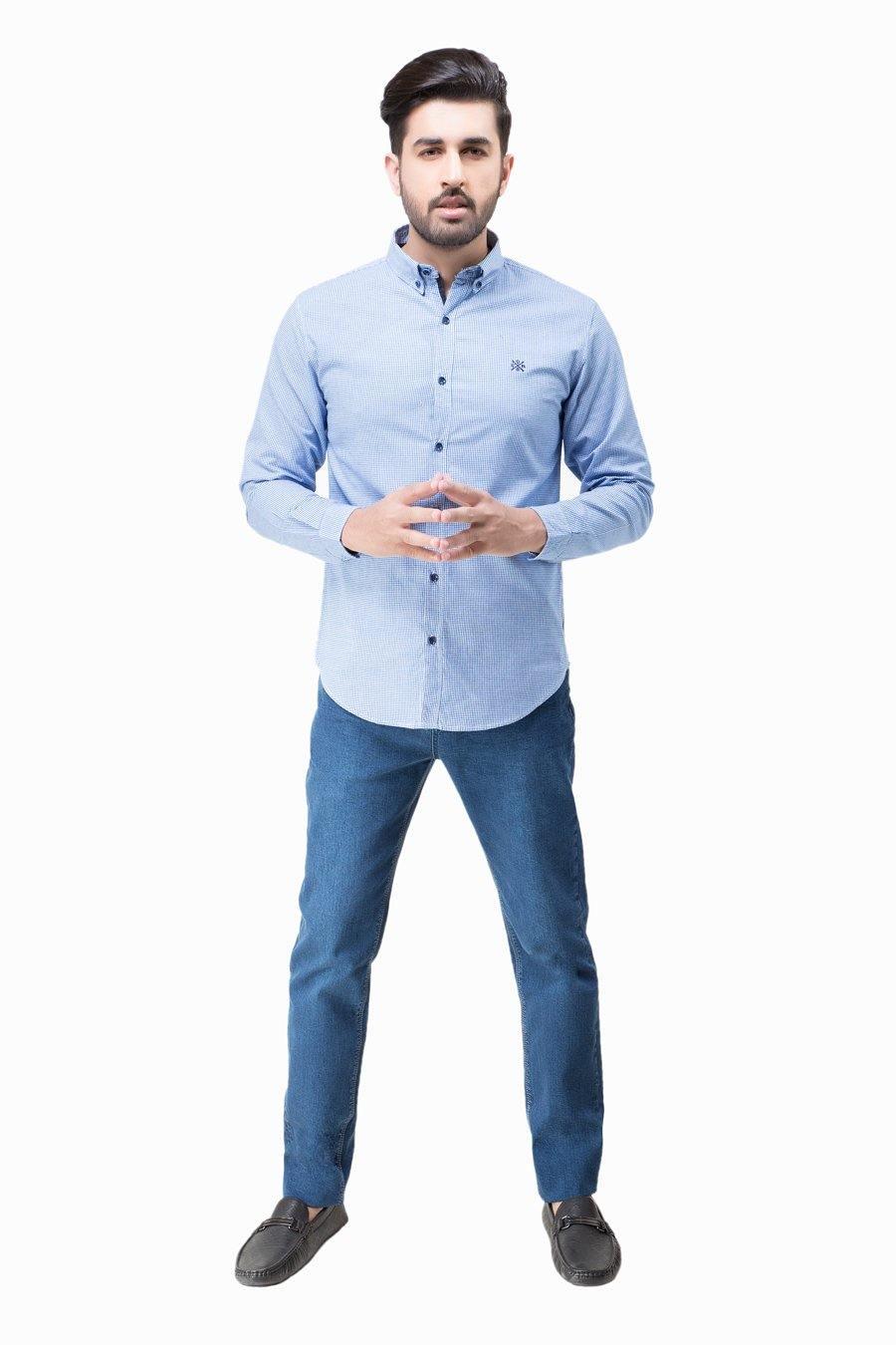 CASUAL SHIRT FULL SLEEVES BLUE CHECK WINTER