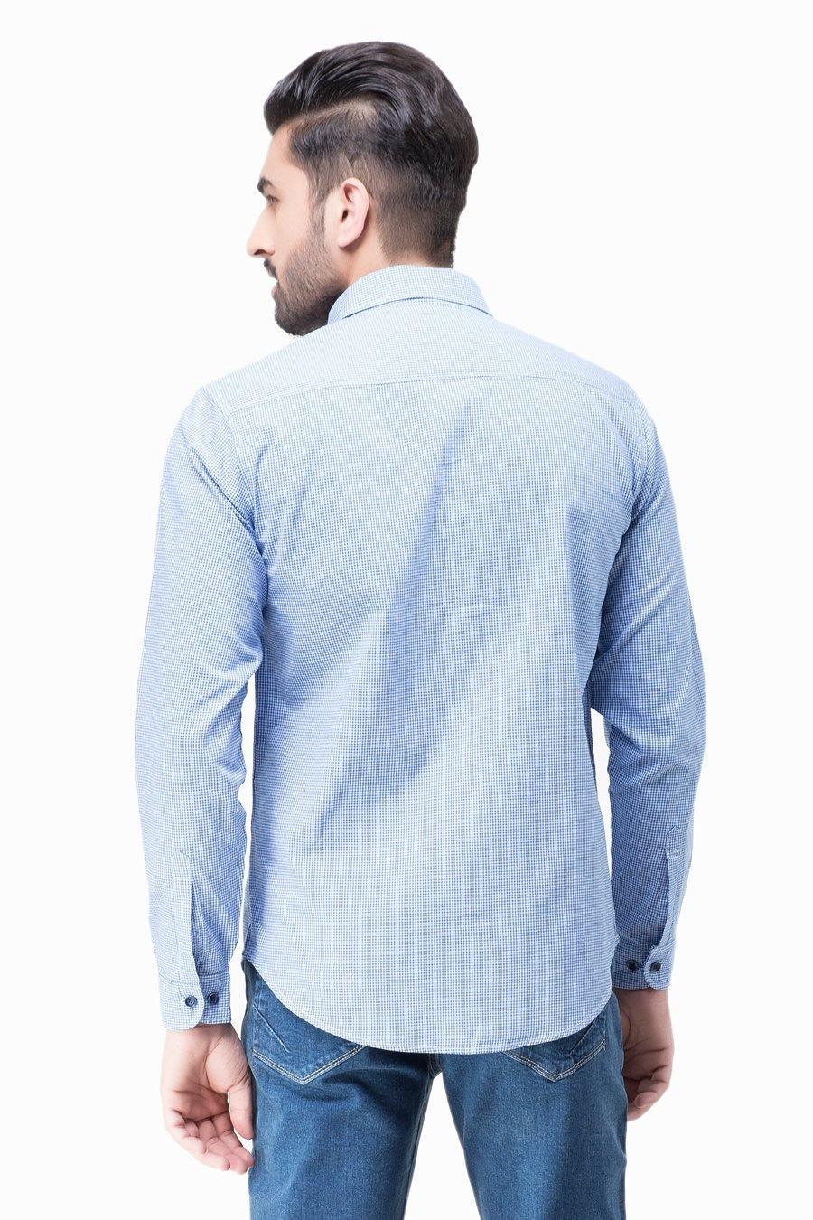 CASUAL SHIRT FULL SLEEVES BLUE CHECK WINTER - Image 3