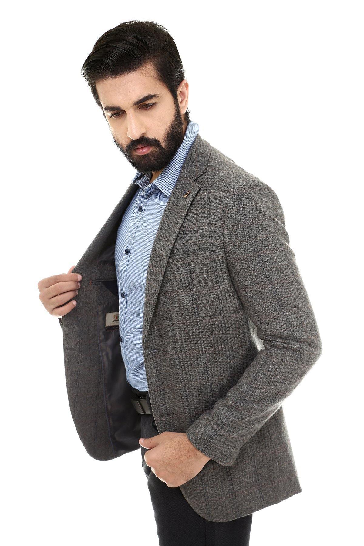 Casual Coat 2 Button Grey - Image 2