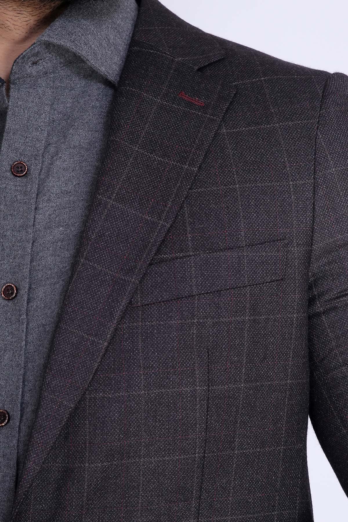 CASUAL COAT 2 BUTTON SLIM FIT CHARCOAL - Image 3