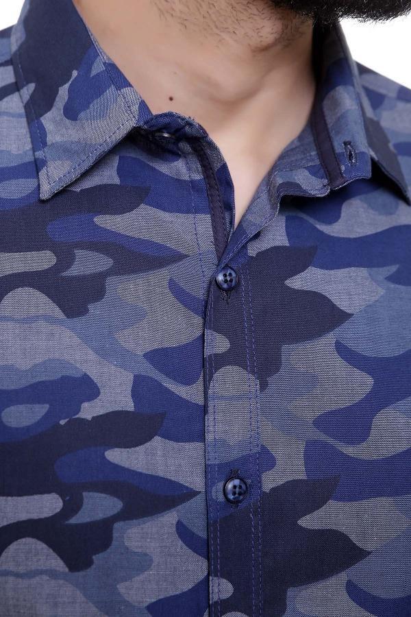 CASUAL SHIRT FULL SLEEVE NAVY BLUE SLIM FIT - Image 3