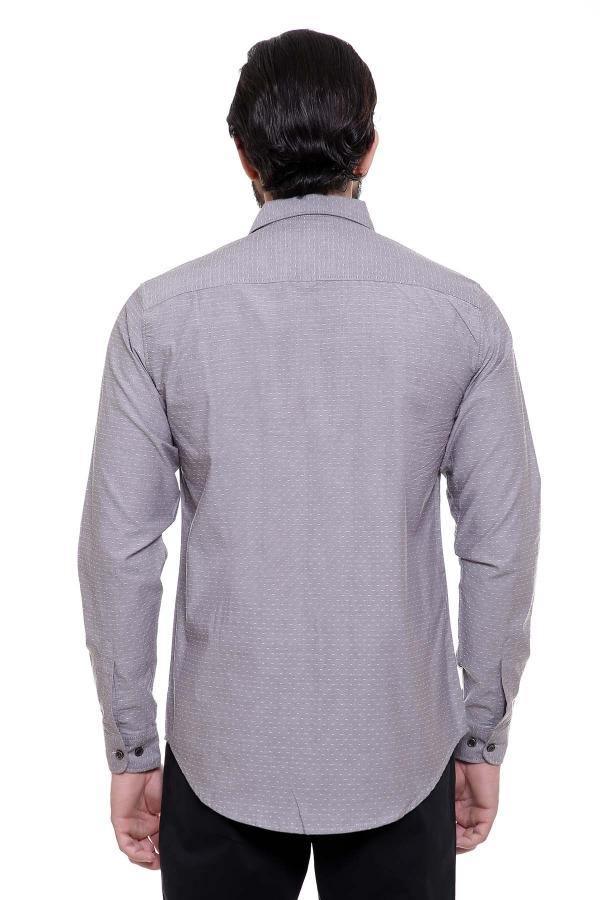 CASUAL SHIRT FULL SLEEVE GREY SLIM FIT - Image 2