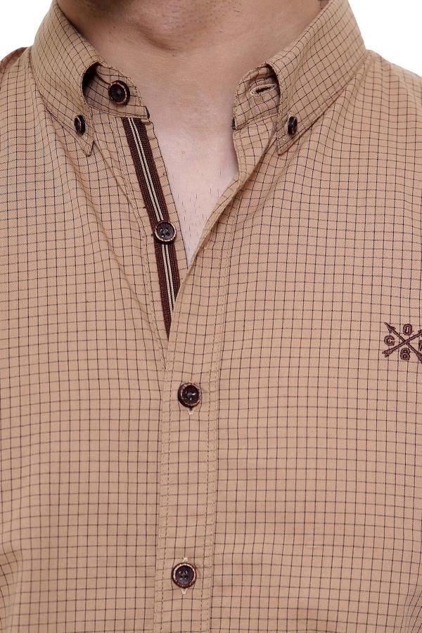 CASUAL SHIRT FULL SLEEVE KHAKI SLIM FIT - Image 3