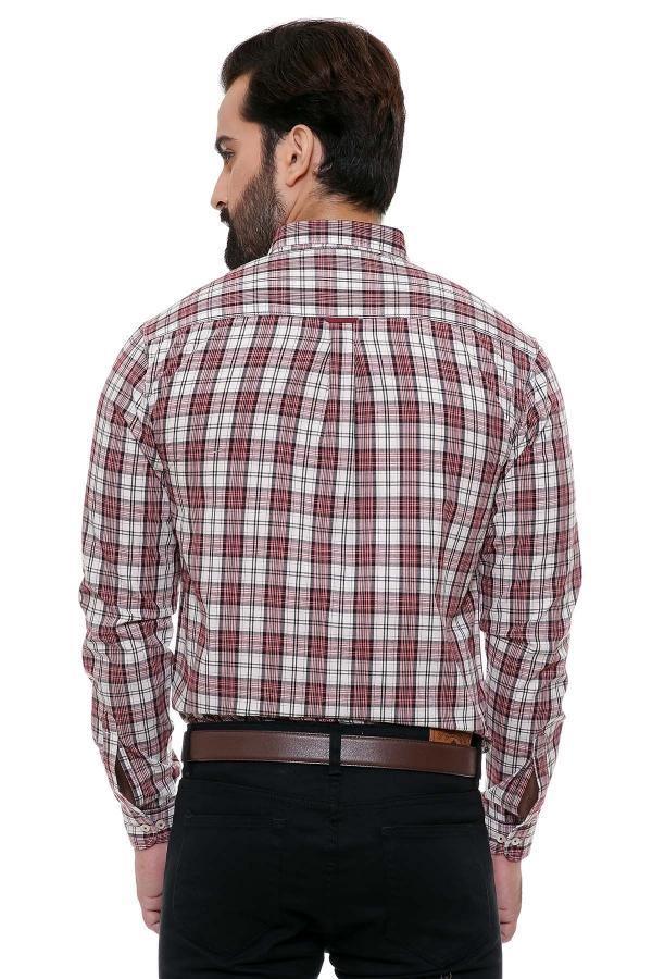 CASUAL SHIRT FULL SLEEVE MAROON BLACK  SLIM FIT - Image 2
