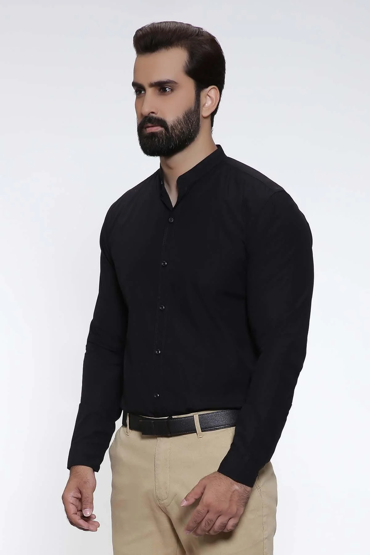 CASUAL SHIRT FULL SLEEVE BLACK SLIM FIT PRE FALL - Image 2