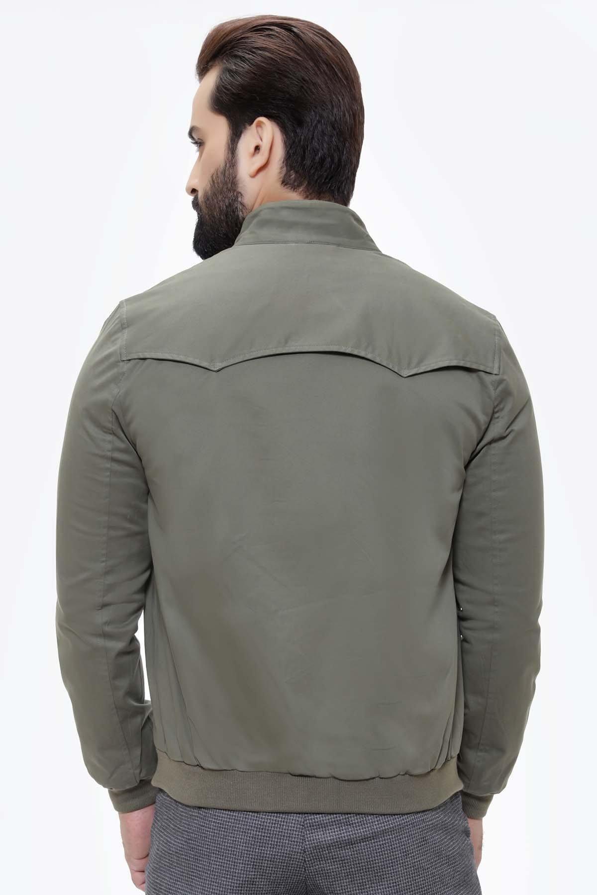 JACKET BAN COLLAR FULL SLEEVE GREEN - Image 2