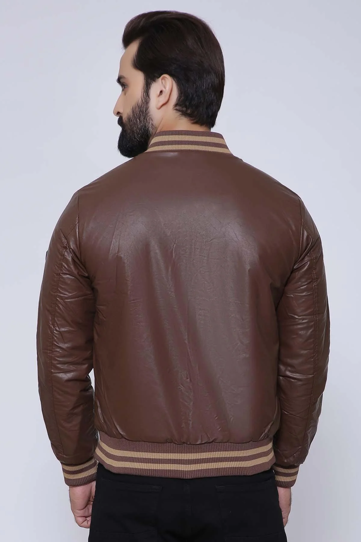 REVERSIBLE JACKET FULL SLEEVE BROWN KHAKI - Image 2