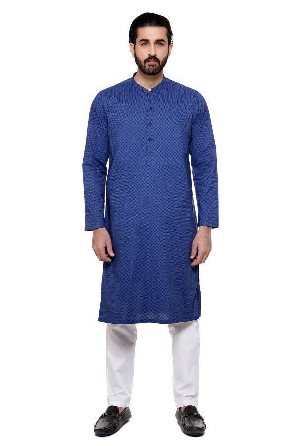 KURTA SMALL BAN COLLAR NAVY BLUE