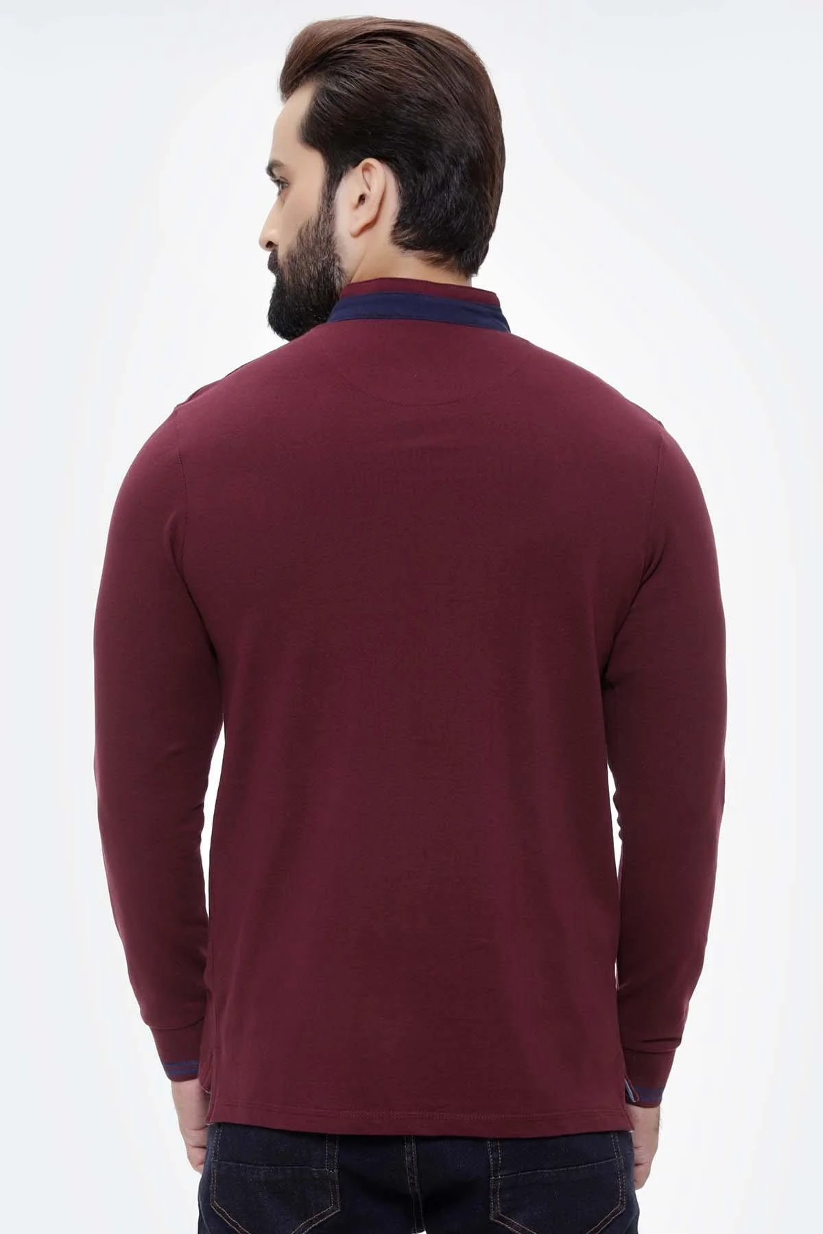 T SHIRT DOUBLE BAN FULL SLEEVE MAROON - Image 2