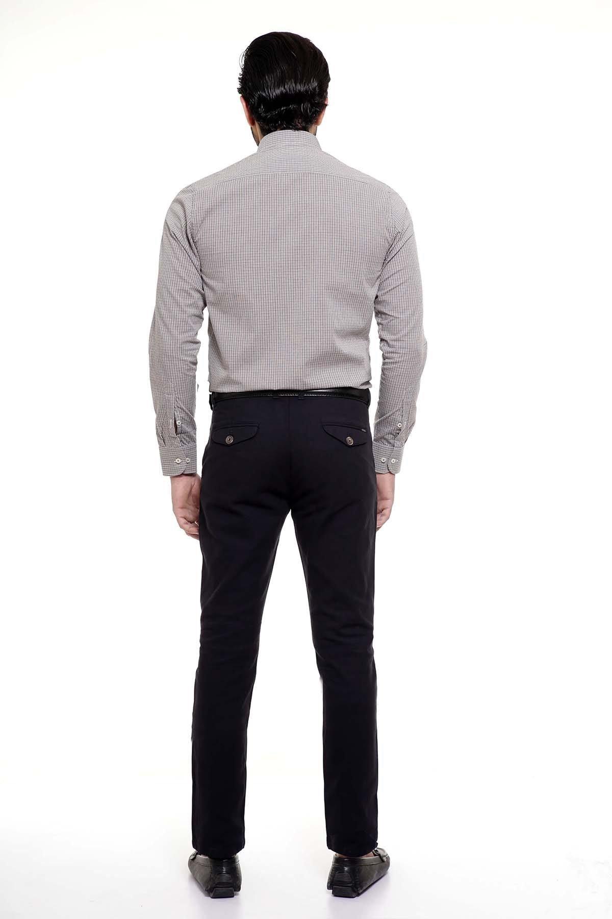 SEMI FORMAL SHIRTS BUTTON DOWN FULL SLEEVE BLACK KHAKI - Image 2