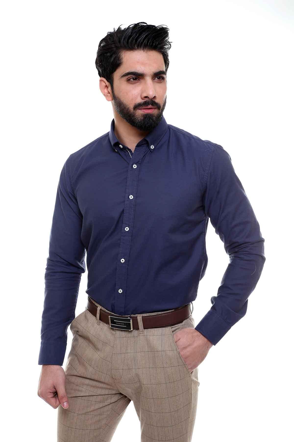 SMART SHIRT BUTTON DOWN FULL SLEEVE NAVY - Image 2