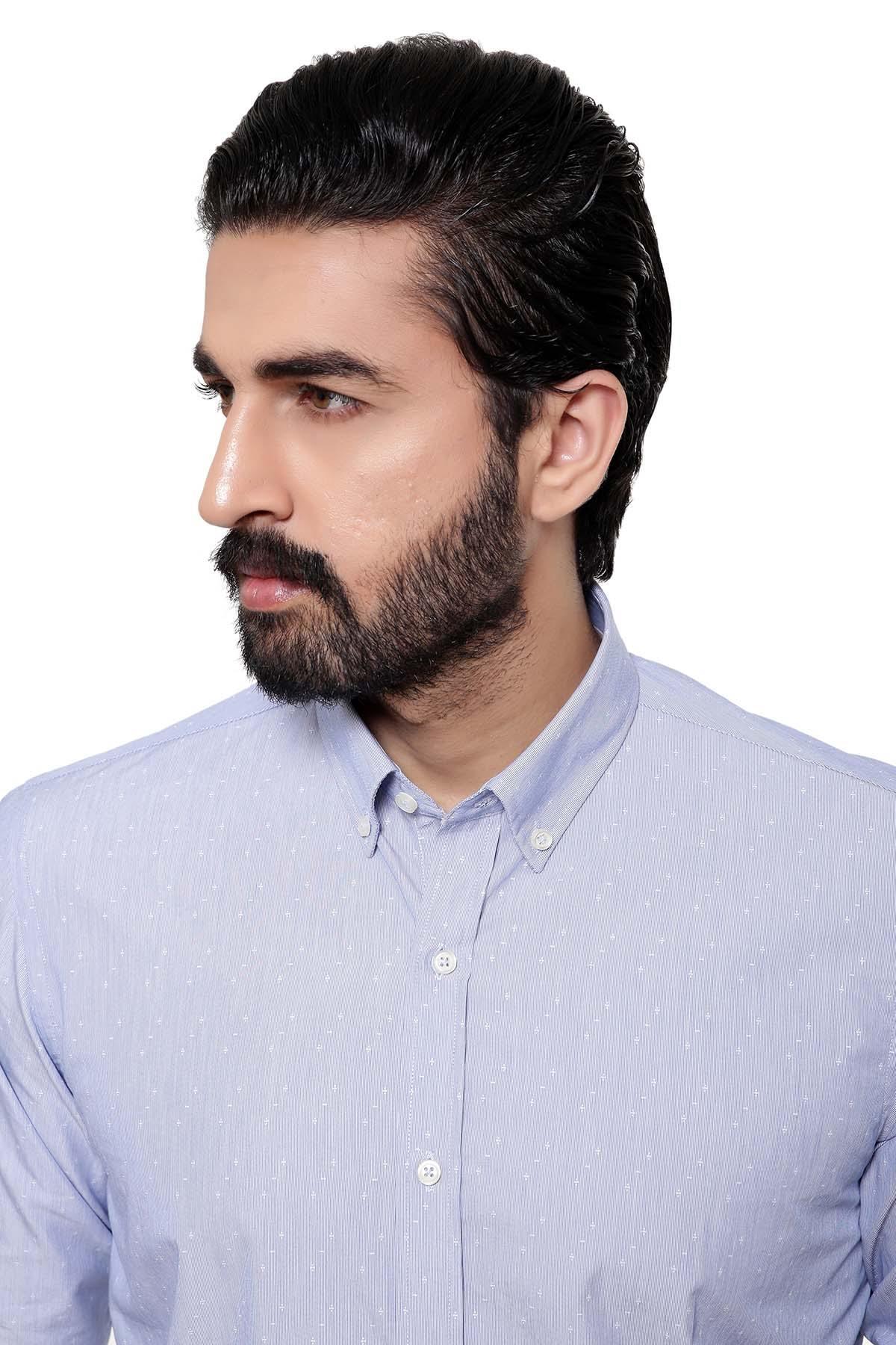 SMART SHIRT BUTTON DOWN FULL SLEEVE LIGHT SKY - Image 3