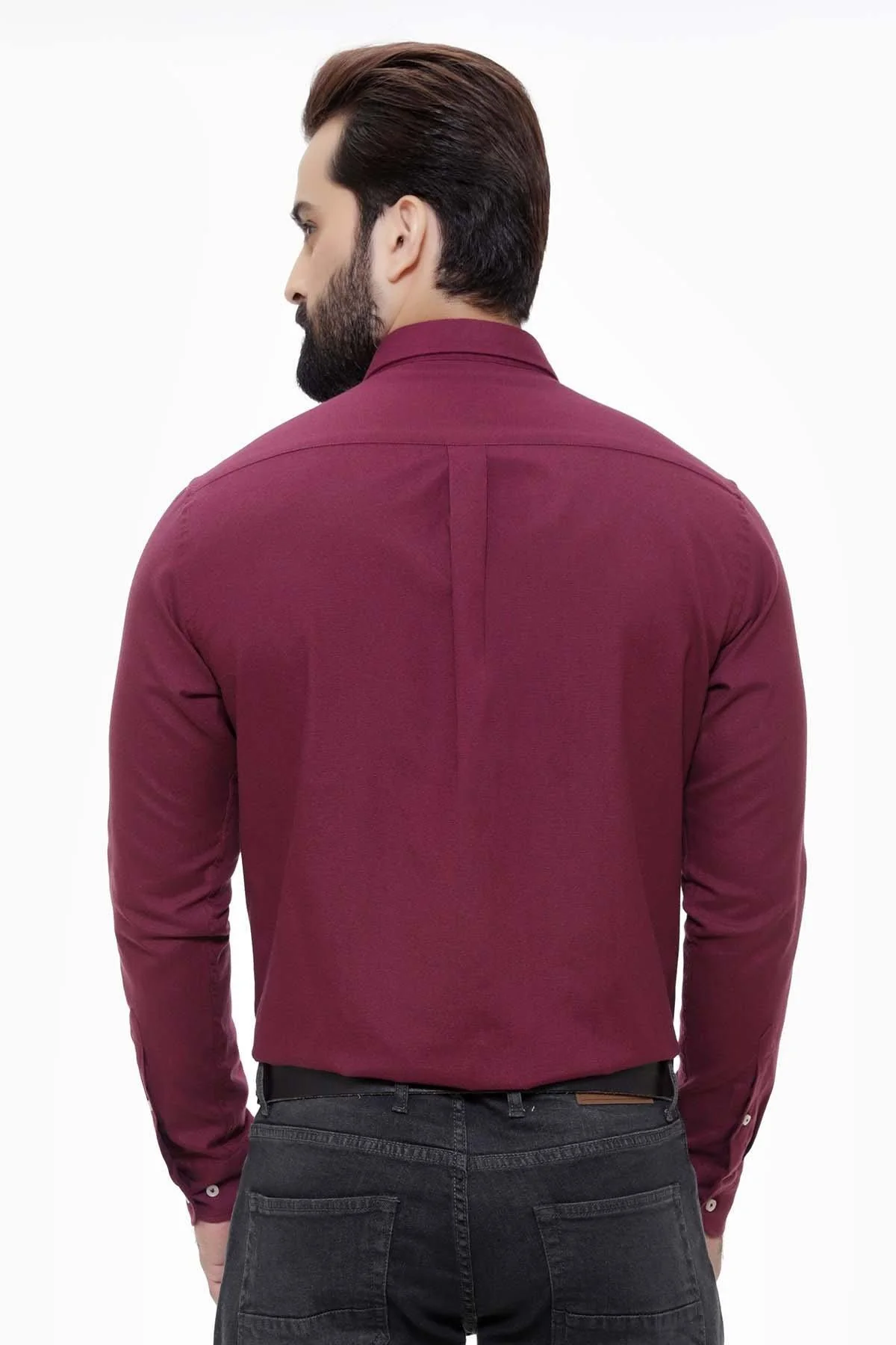 SMART SHIRT FULL SLEEVE BUTTON DOWN MAROON - Image 2