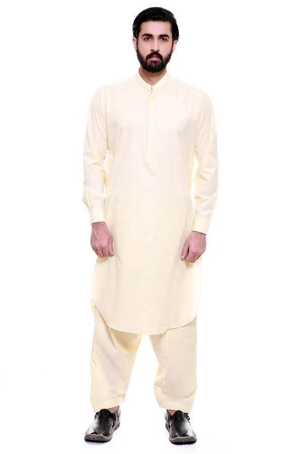 SHALWAR KAMEEZ BAN COLLAR CREAM