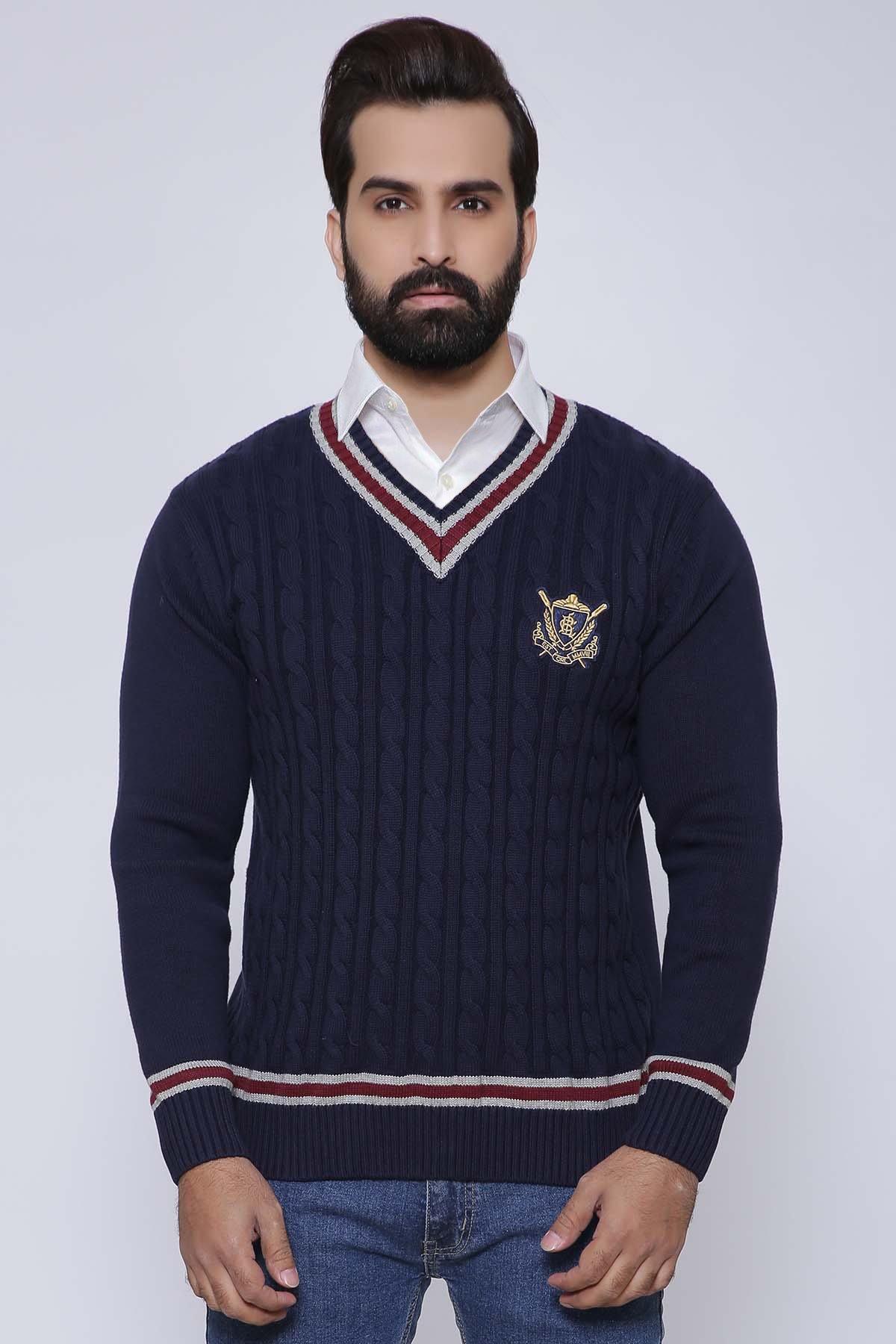 SWEATER V NECK FULL SLEEVE NAVY