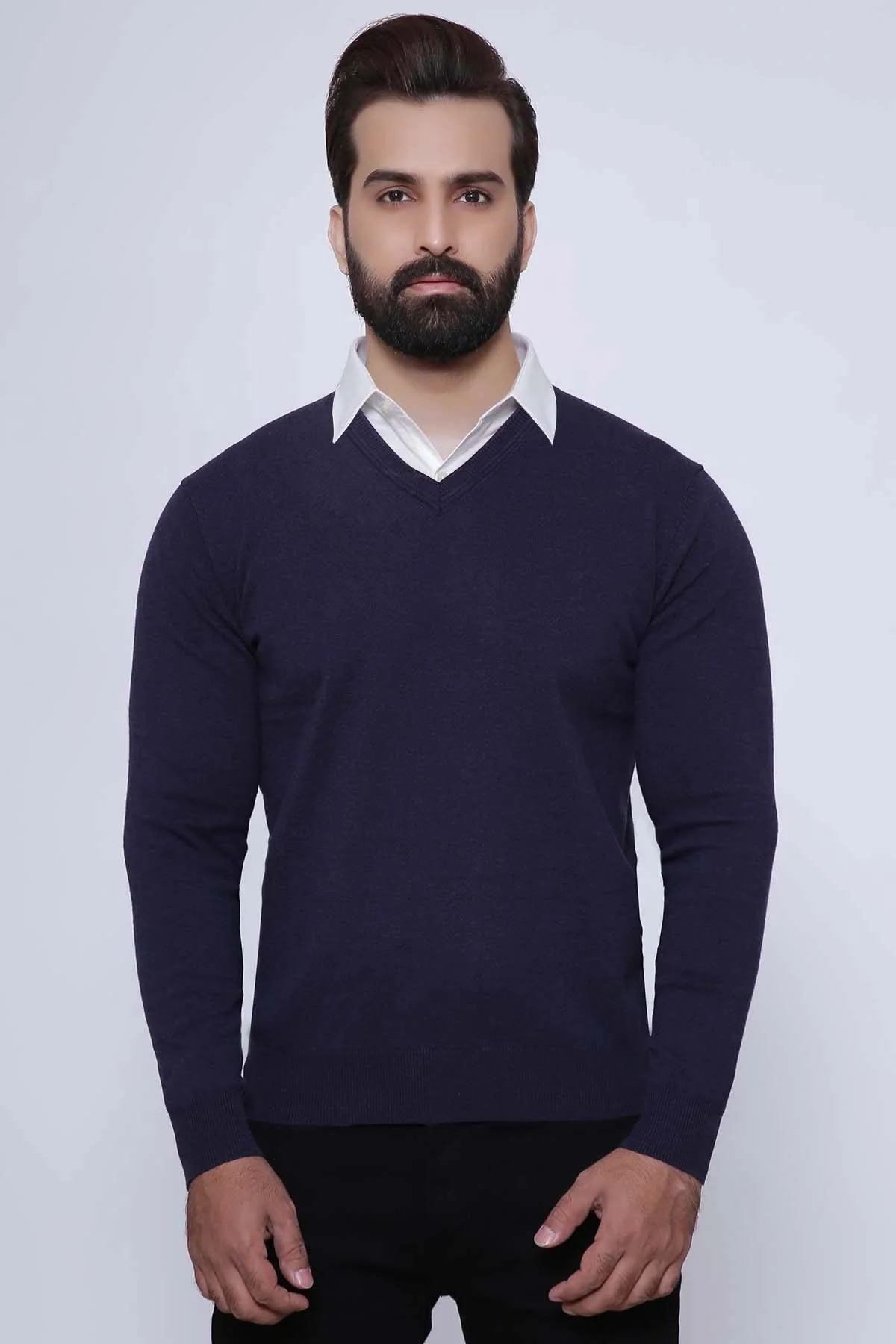 SWEATER V NECK FULL SLEEVE NAVY