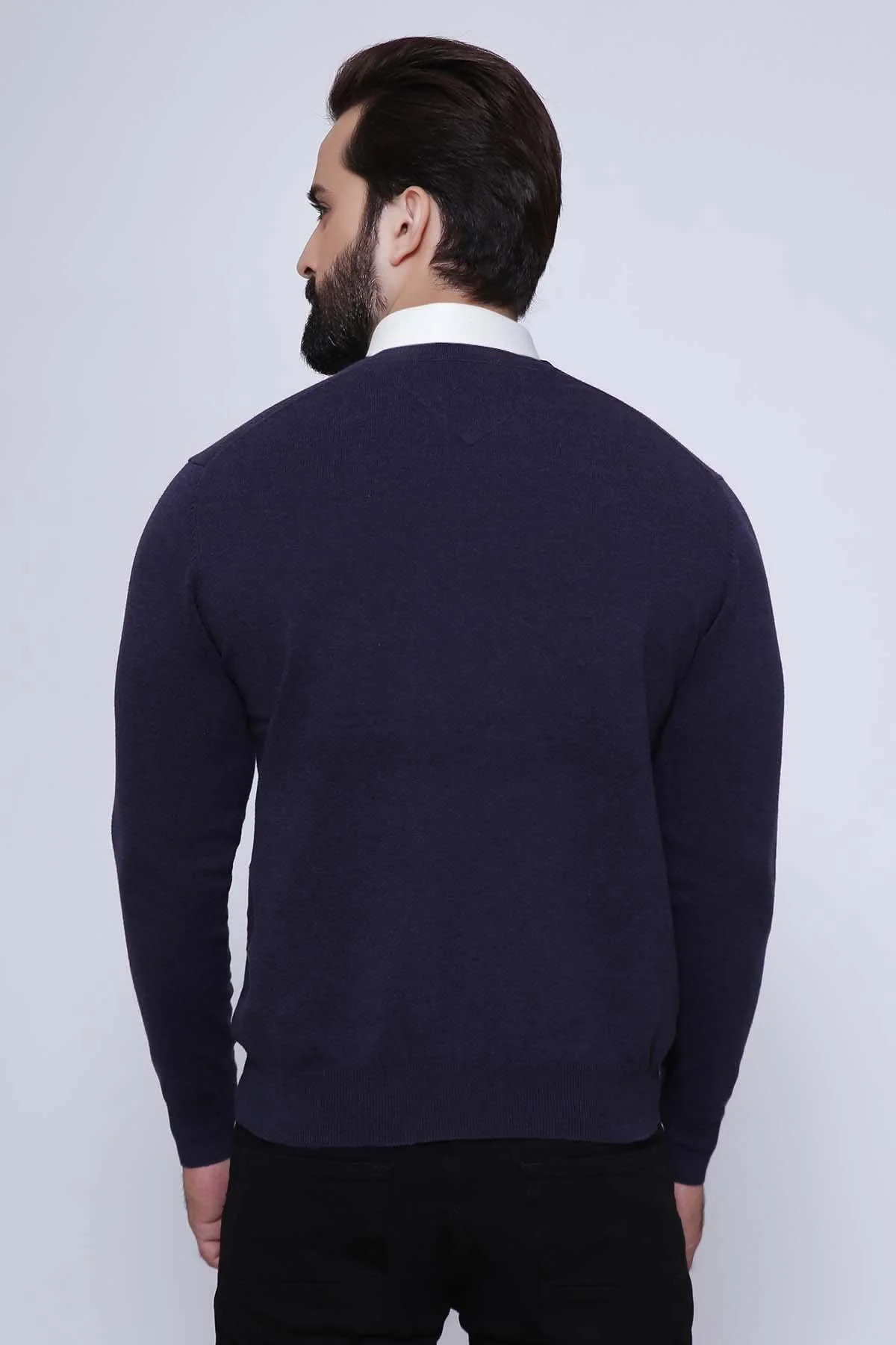 SWEATER V NECK FULL SLEEVE NAVY - Image 2