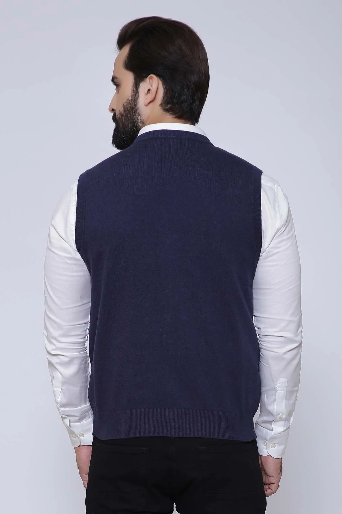 SWEATER CARDIGAN SLEEVE LESS NAVY - Image 2