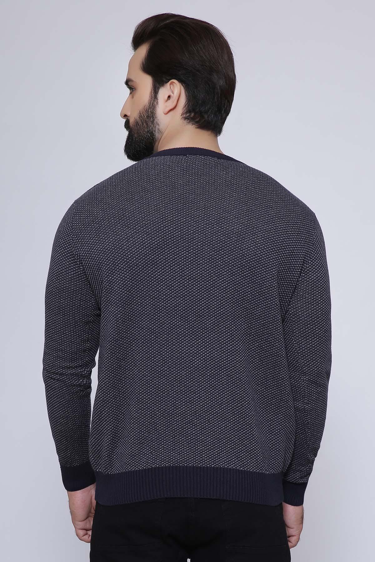 SWEATER V NECK FULL SLEEVE NAVY GREY - Image 2