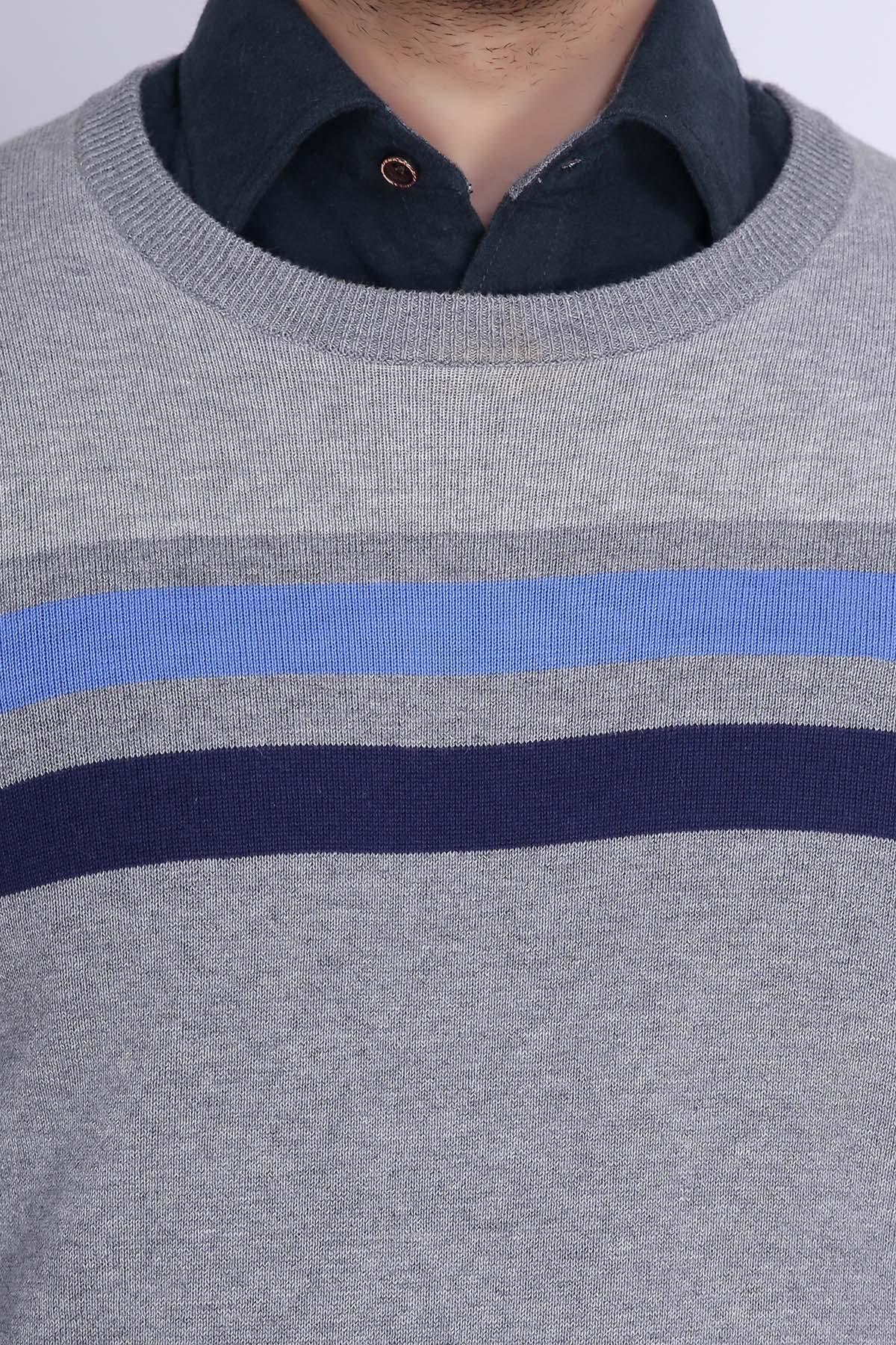 SWEATER ROUND NECK FULL SLEEVE GREY - Image 3