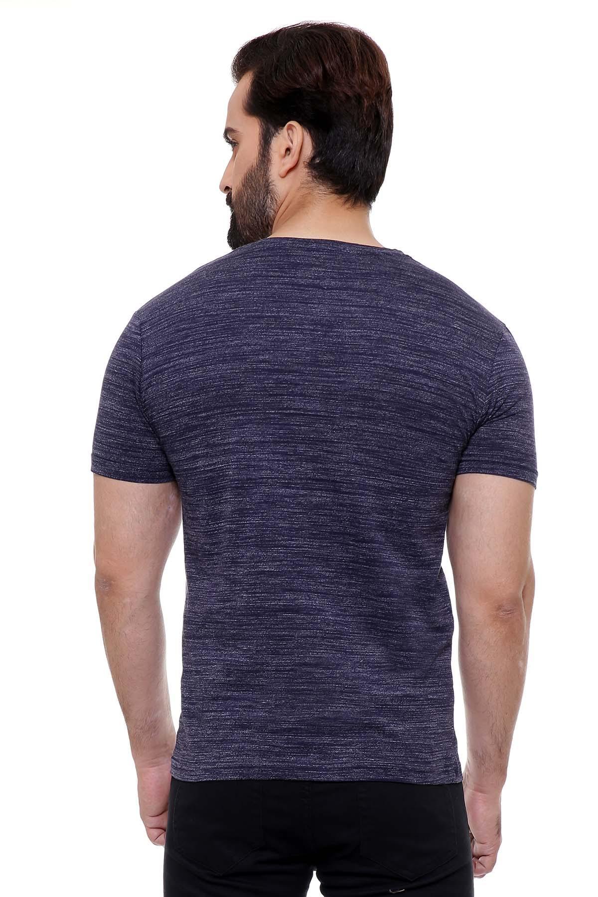 T SHIRT V NECK LIGHT NAVY GREY - Image 2