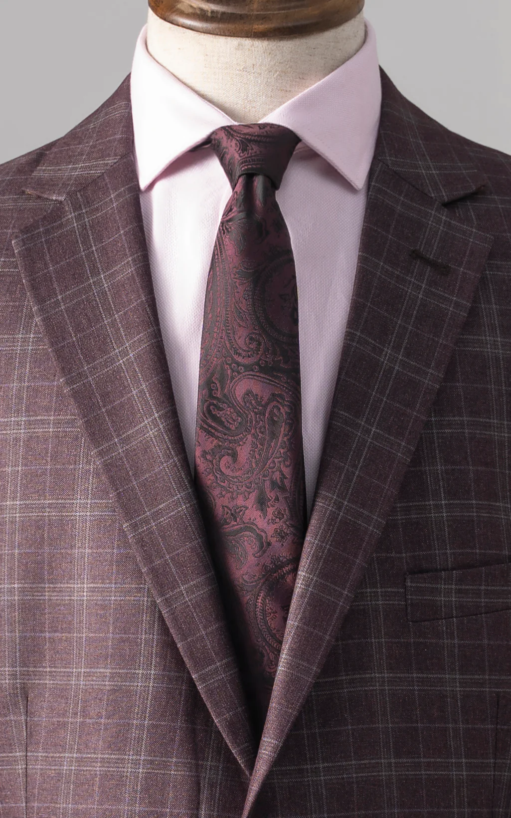 2 PIECE PREMIUM SUIT MAROON GREY - Image 5
