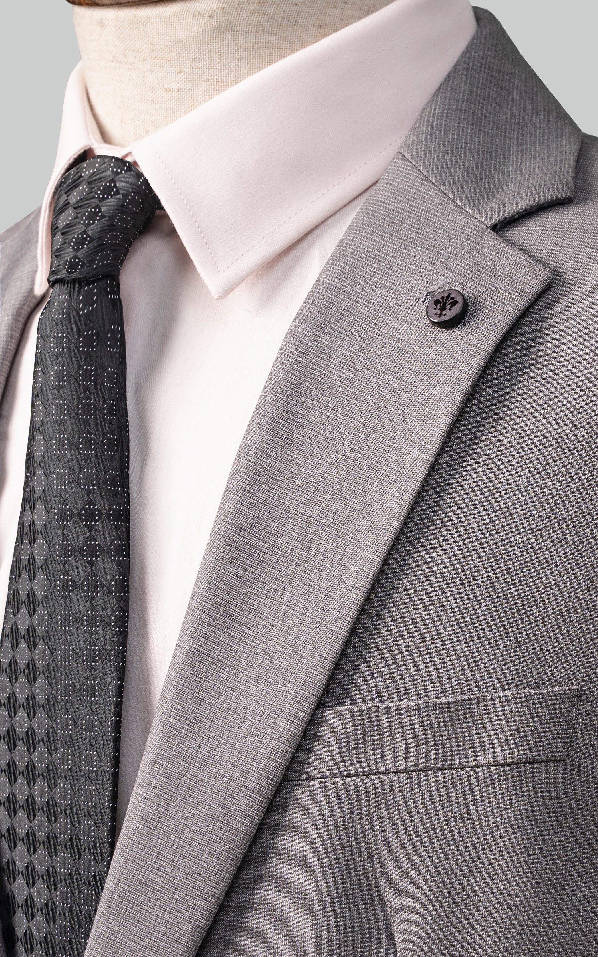 2 PIECE SUIT SLIM FIT LIGHT GREY - Image 5