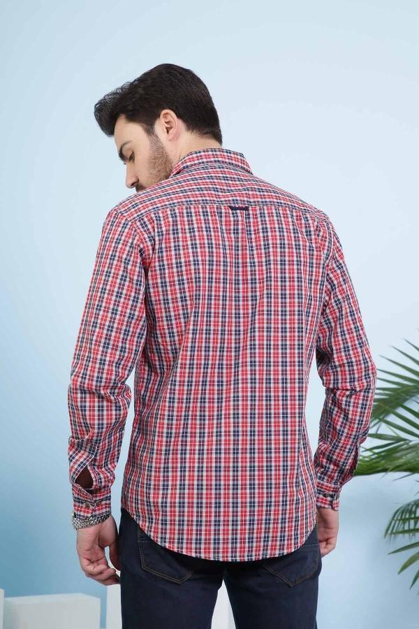 CASUAL SHIRT FULL SLEEVE SLIM FIT RED NAVY - Image 3