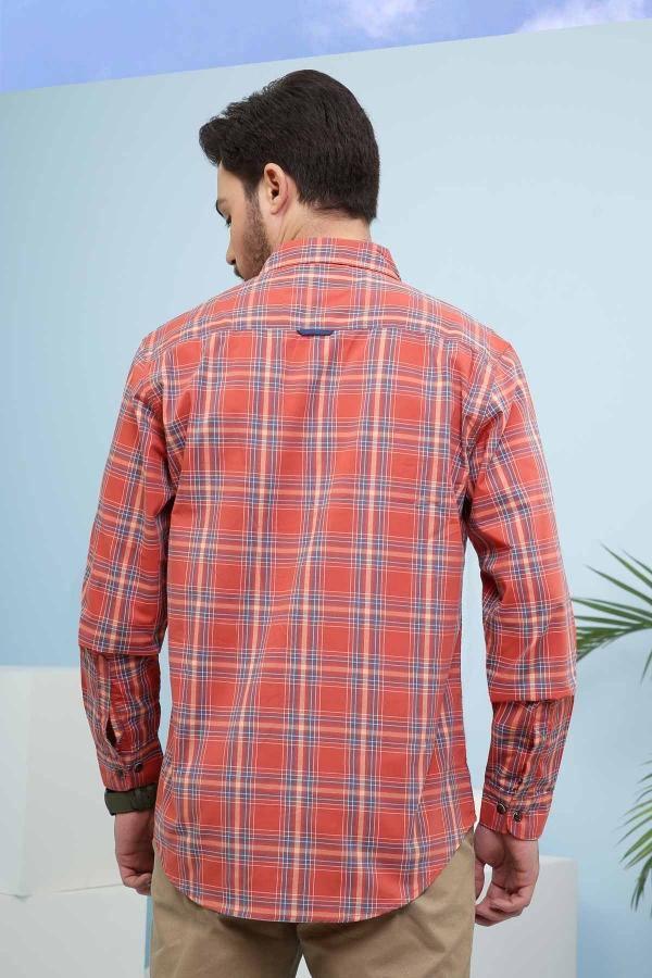 CASUAL SHIRT FULL SLEEVE SLIM FIT ORANGE - Image 3
