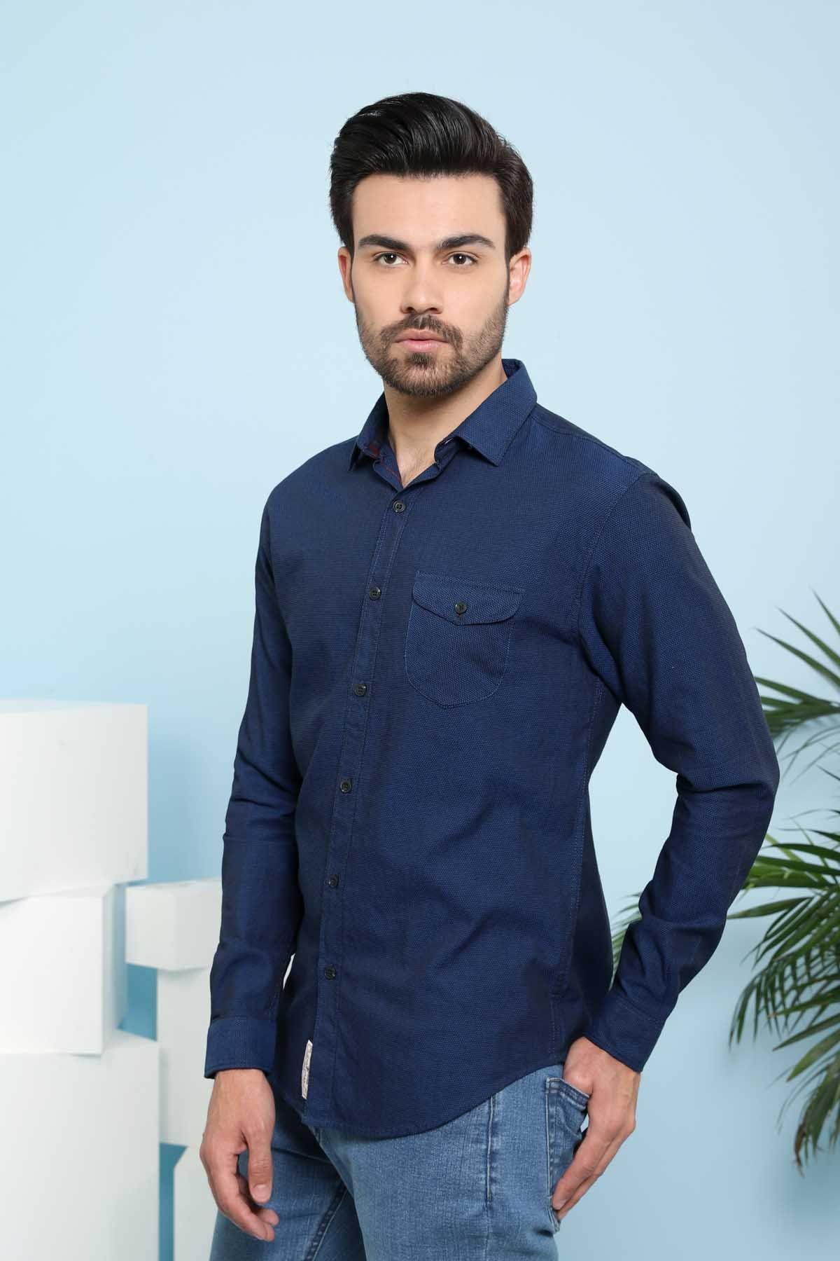 CASUAL SHIRTS FULL SLEEVE SLIM FIT NAVY - Image 2