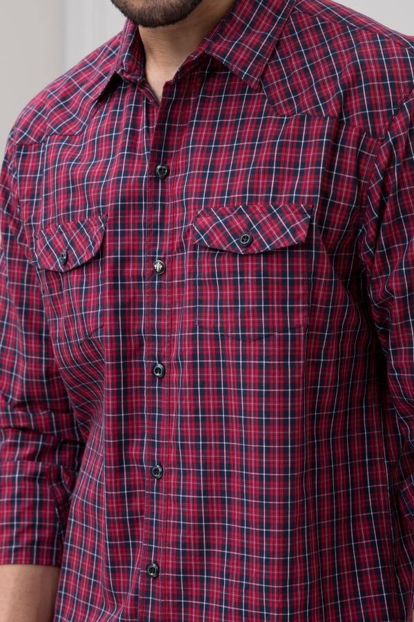 CASUAL SHIRT FULL SLEEVE RED NAVY - Image 3