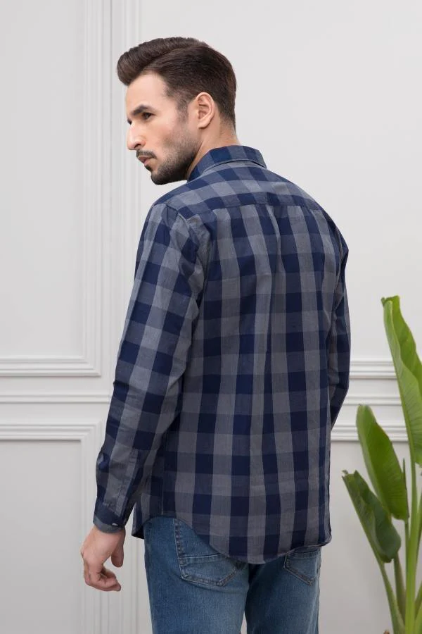 CASUAL SHIRT FULL SLEEVE NAVY GREY - Image 2