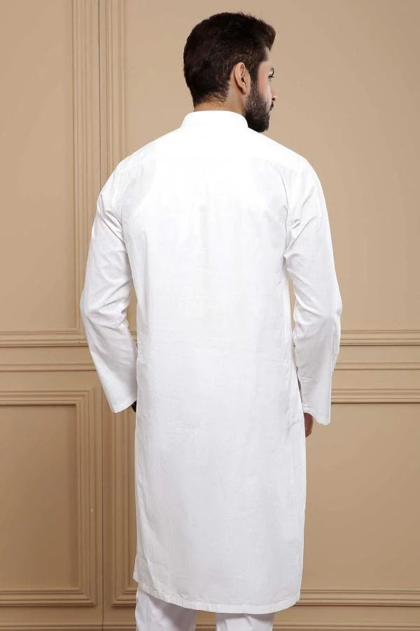KURTA BAN COLLAR WHITE - Image 2