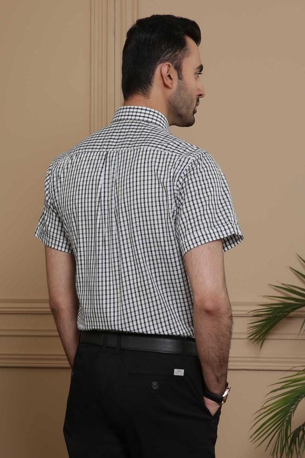 SEMI FORMAL HALF SLEEVE SLIM FIT GREEN BLACK - Image 2