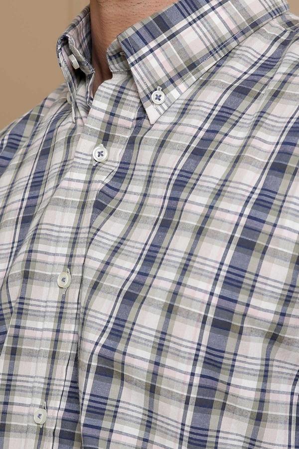 SEMI FORMAL HALF SLEEVE SLIM FIT GREEN NAVY - Image 3