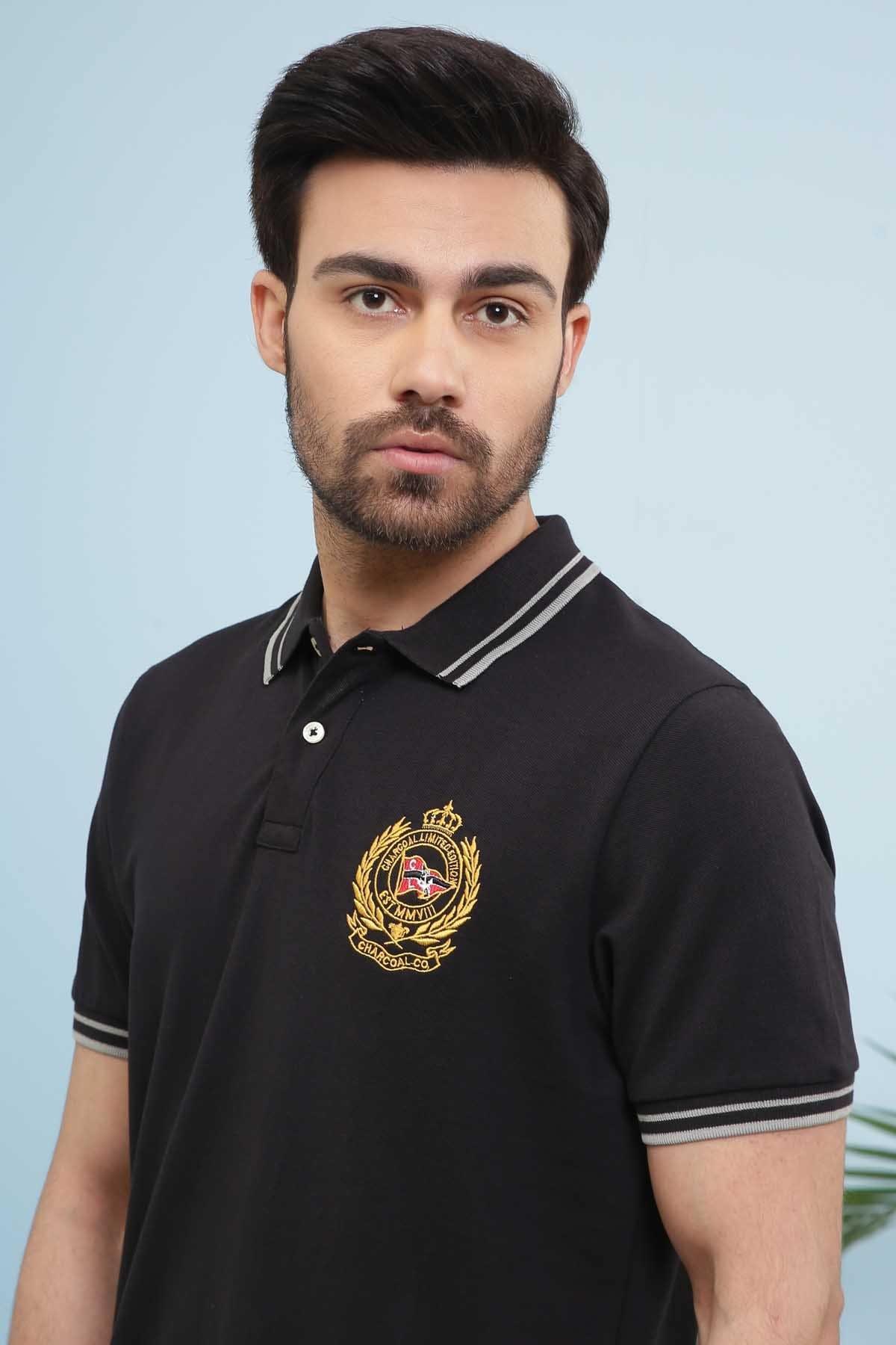 T SHIRT POLO TIPPING BLACK - Image 2