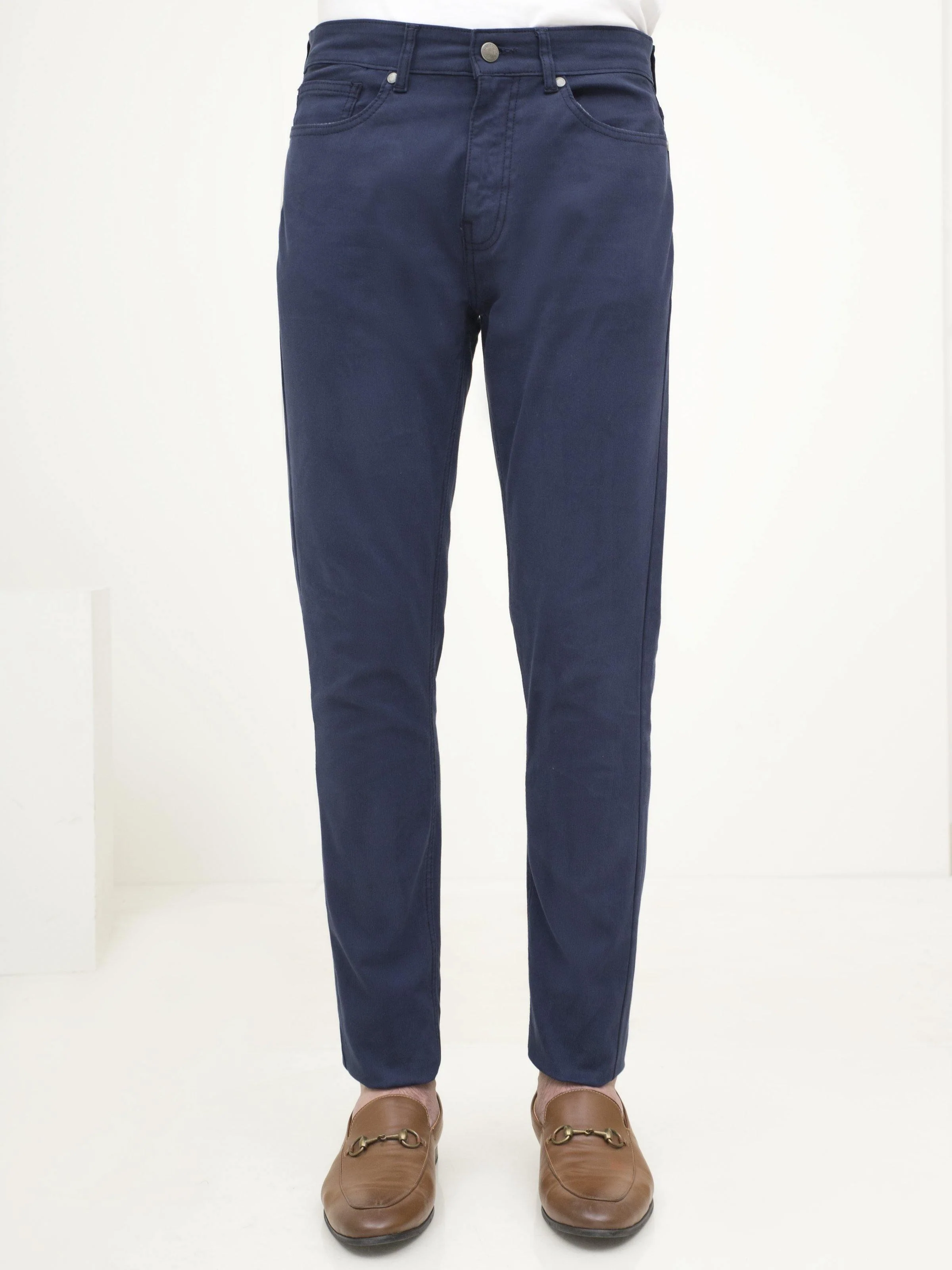 5 POCKET SLIM FIT CASUAL PANT NAVY - Image 2