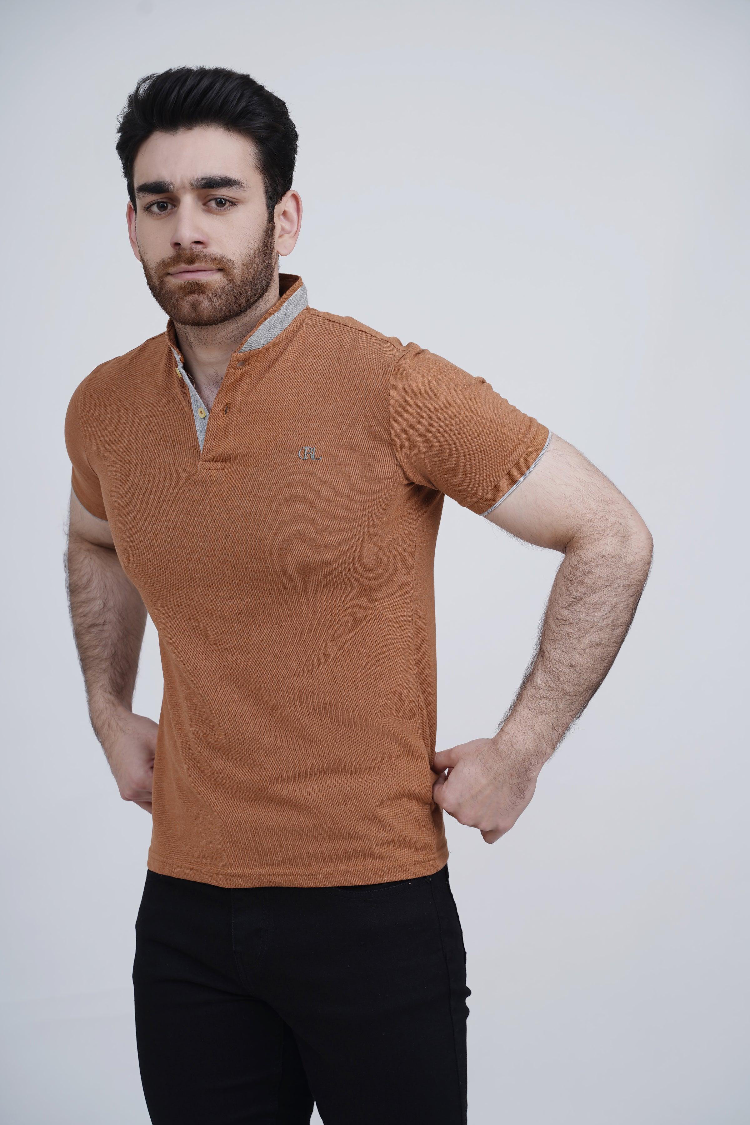BAN COLLAR POLO RUST - Image 2