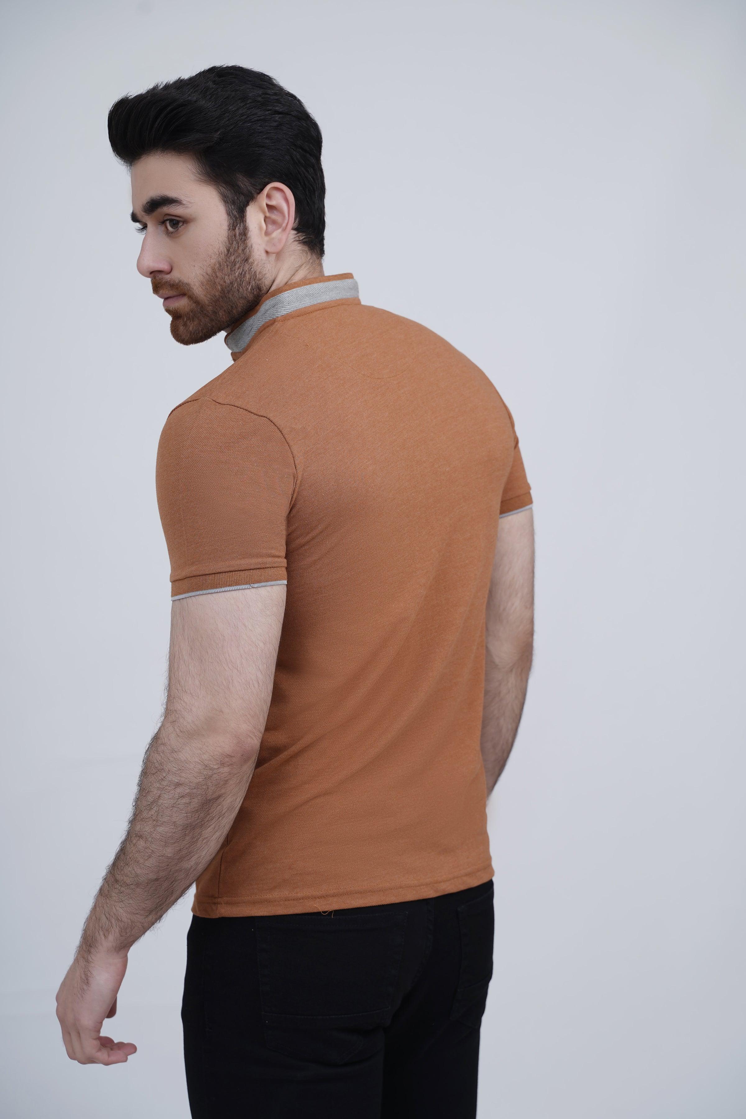 BAN COLLAR POLO RUST - Image 4