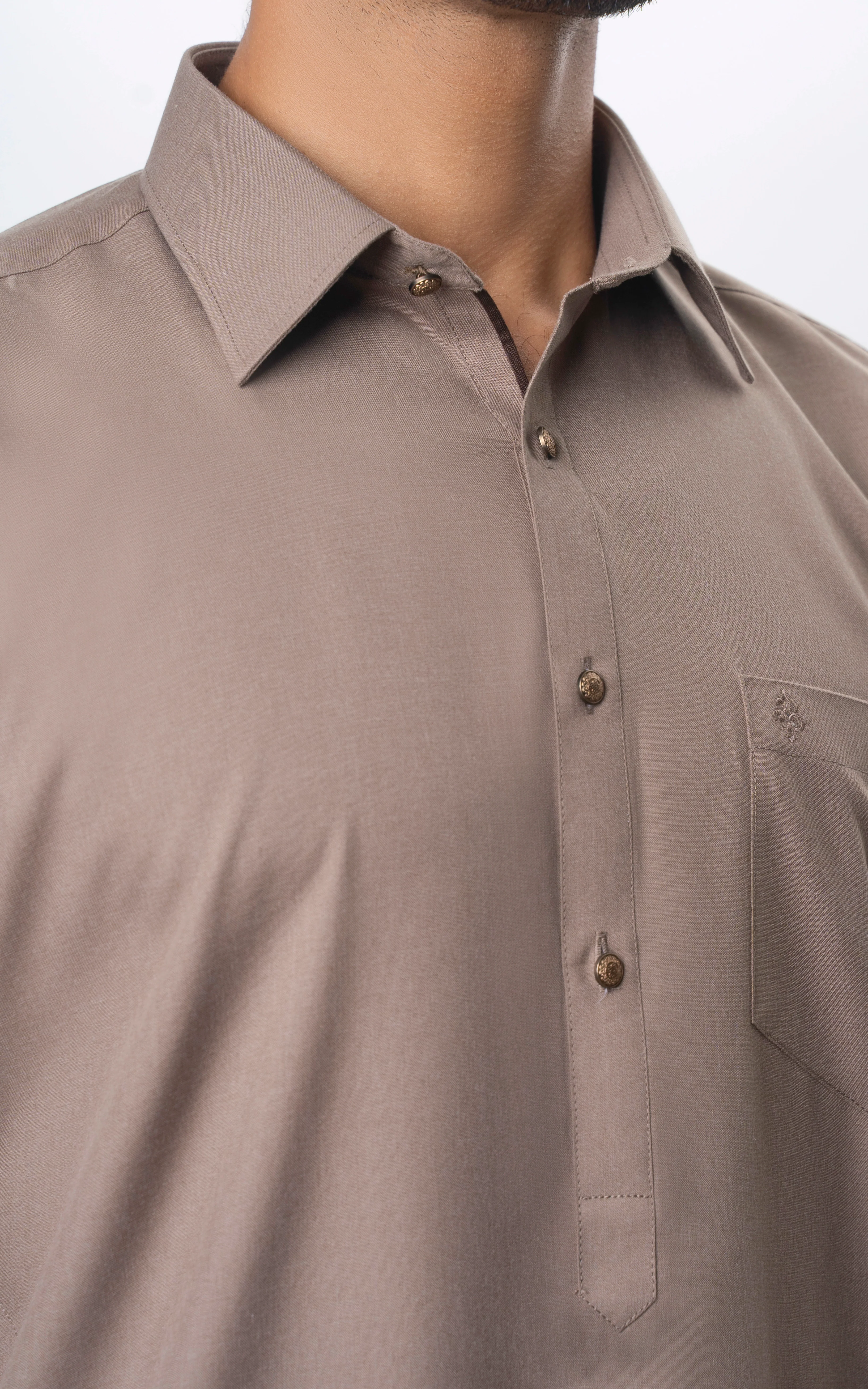 BLENDED KAMEEZ SHALWAR | PREMIUM COLLECTION BEIGE - Image 4