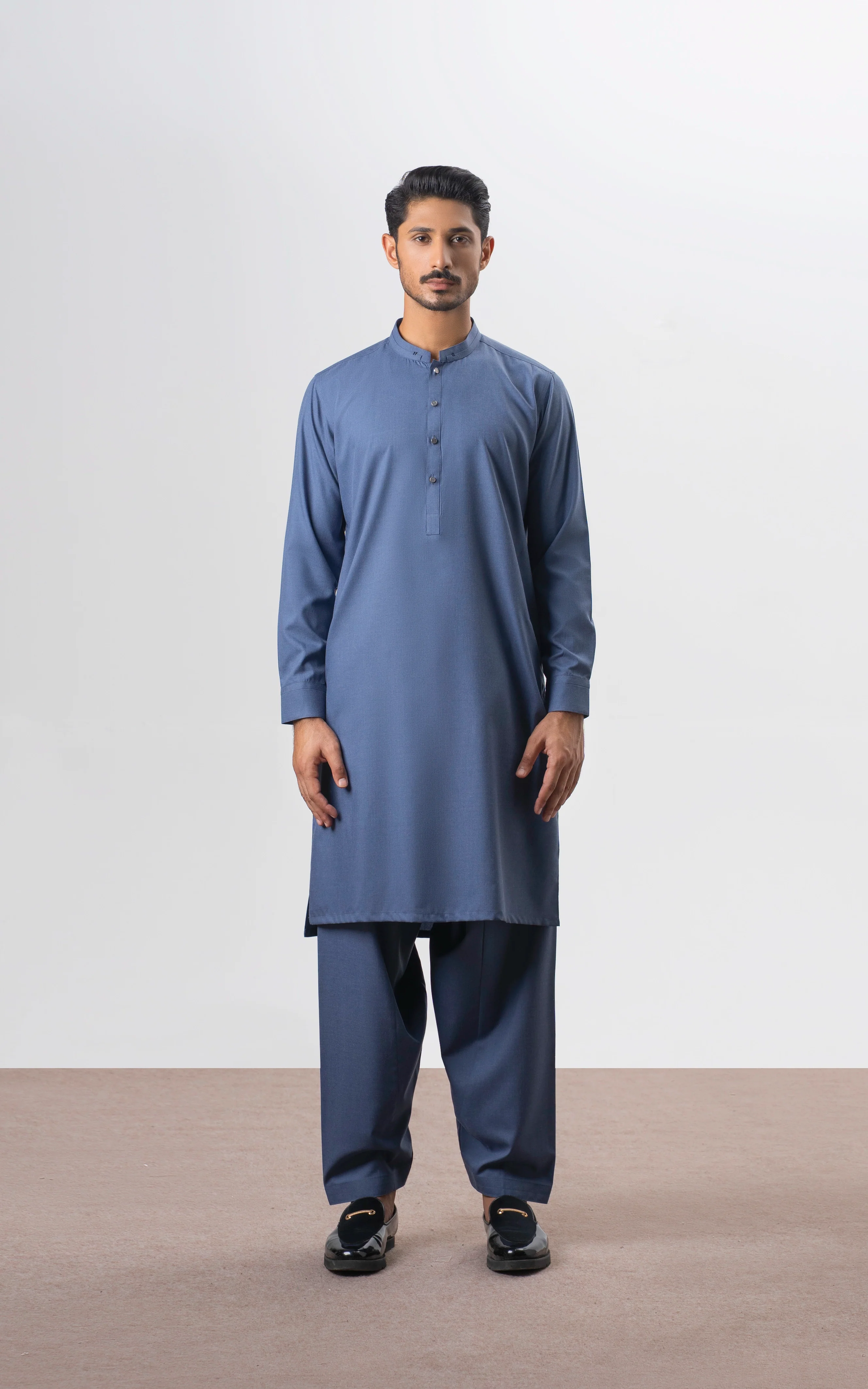 BLENDED KAMEEZ SHALWAR | PREMIUM COLLECTION INDIGO BLUE - Image 4