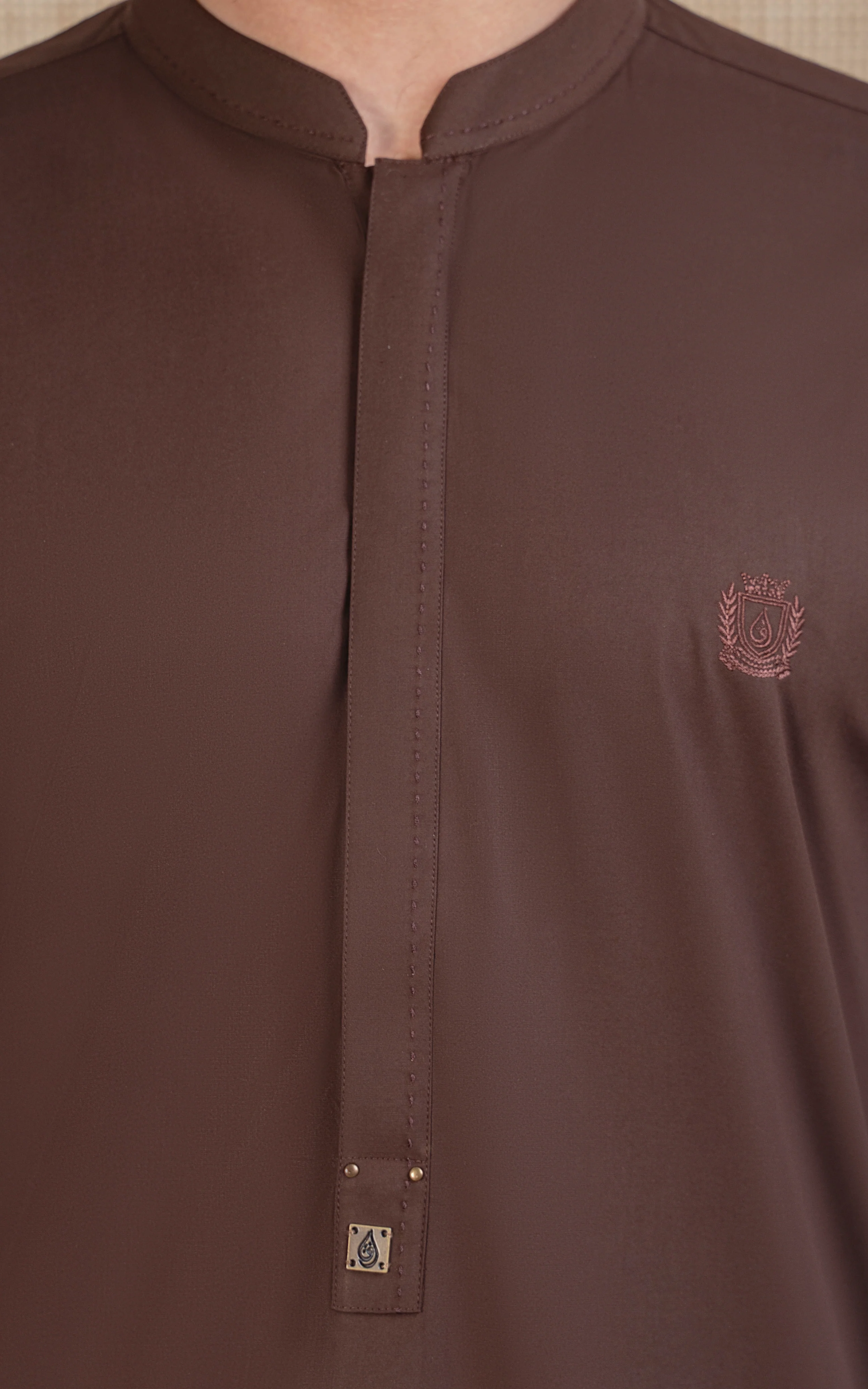 BLENDED KAMEEZ SHALWAR - SIGNATURE COLLECTION DARK BROWN - Image 2