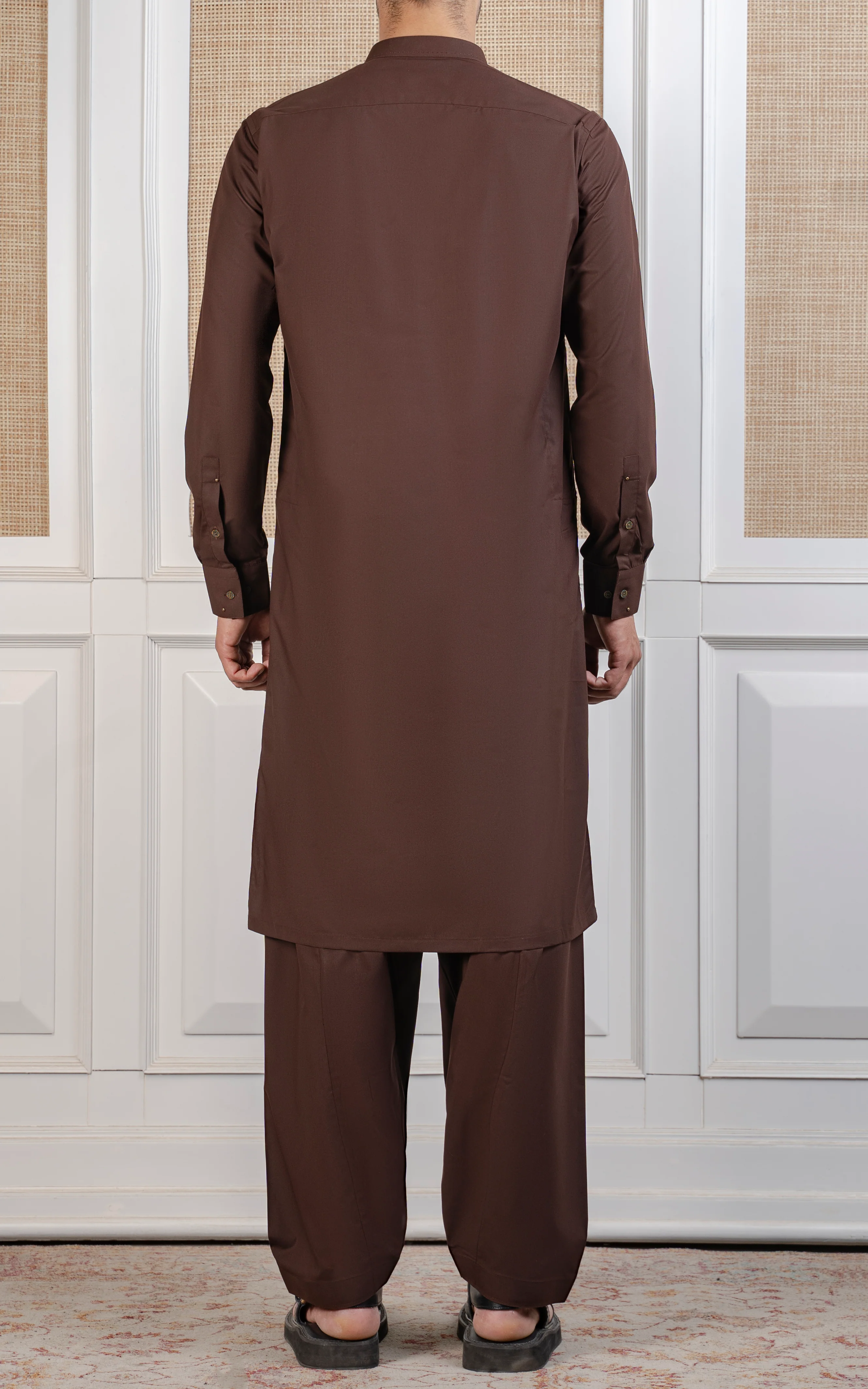 BLENDED KAMEEZ SHALWAR - SIGNATURE COLLECTION DARK BROWN - Image 4