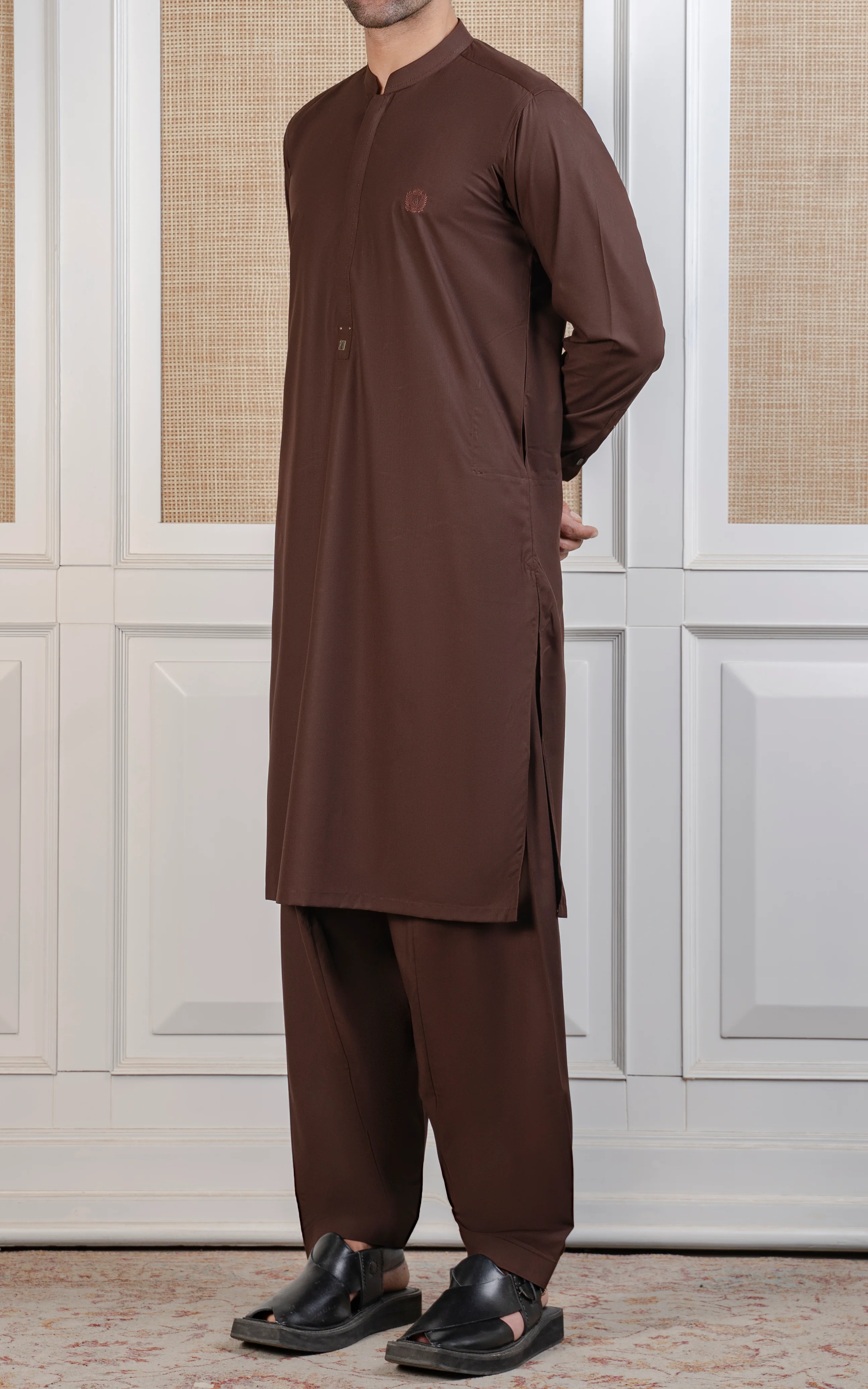 BLENDED KAMEEZ SHALWAR - SIGNATURE COLLECTION DARK BROWN - Image 5