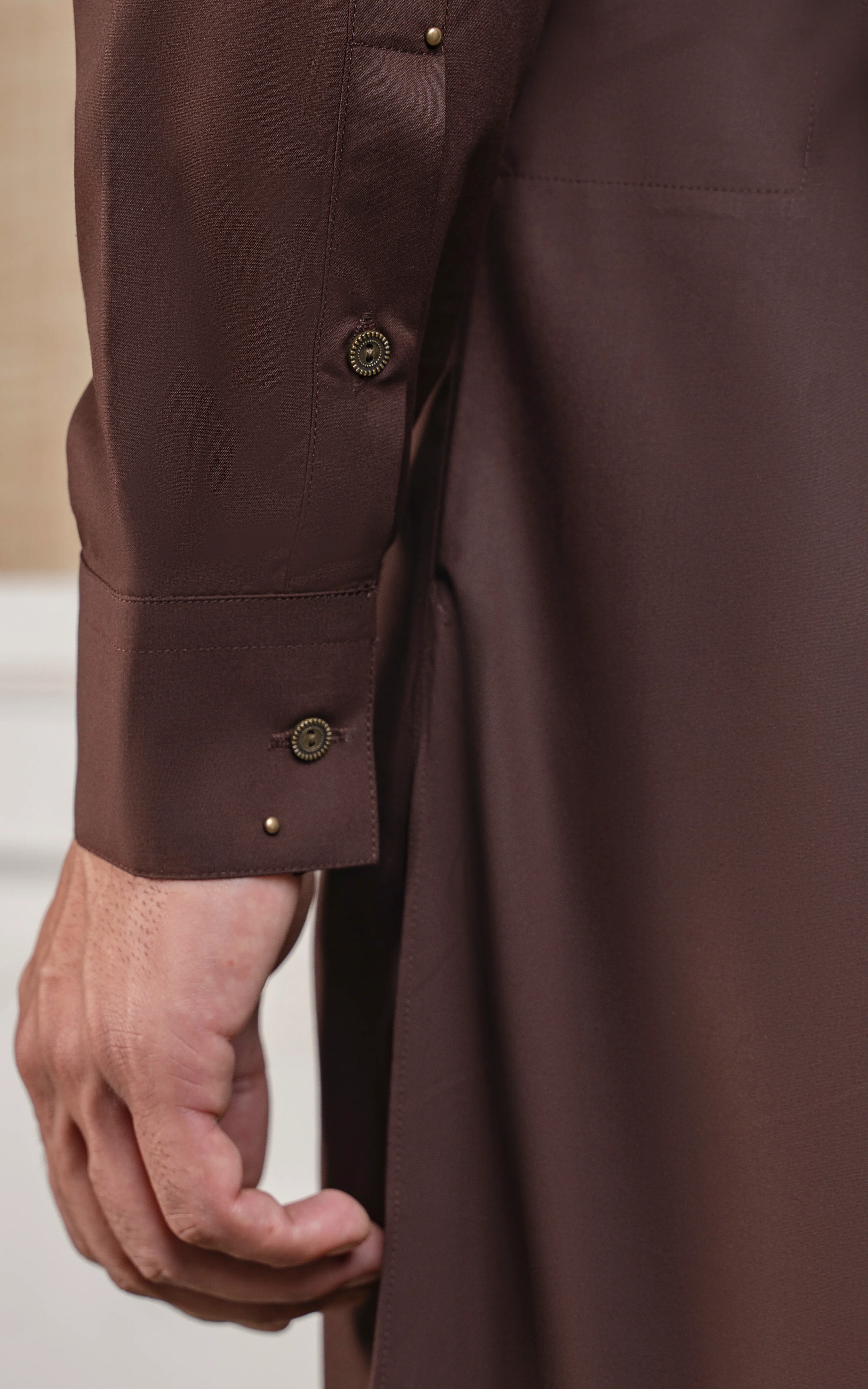 BLENDED KAMEEZ SHALWAR - SIGNATURE COLLECTION DARK BROWN - Image 7