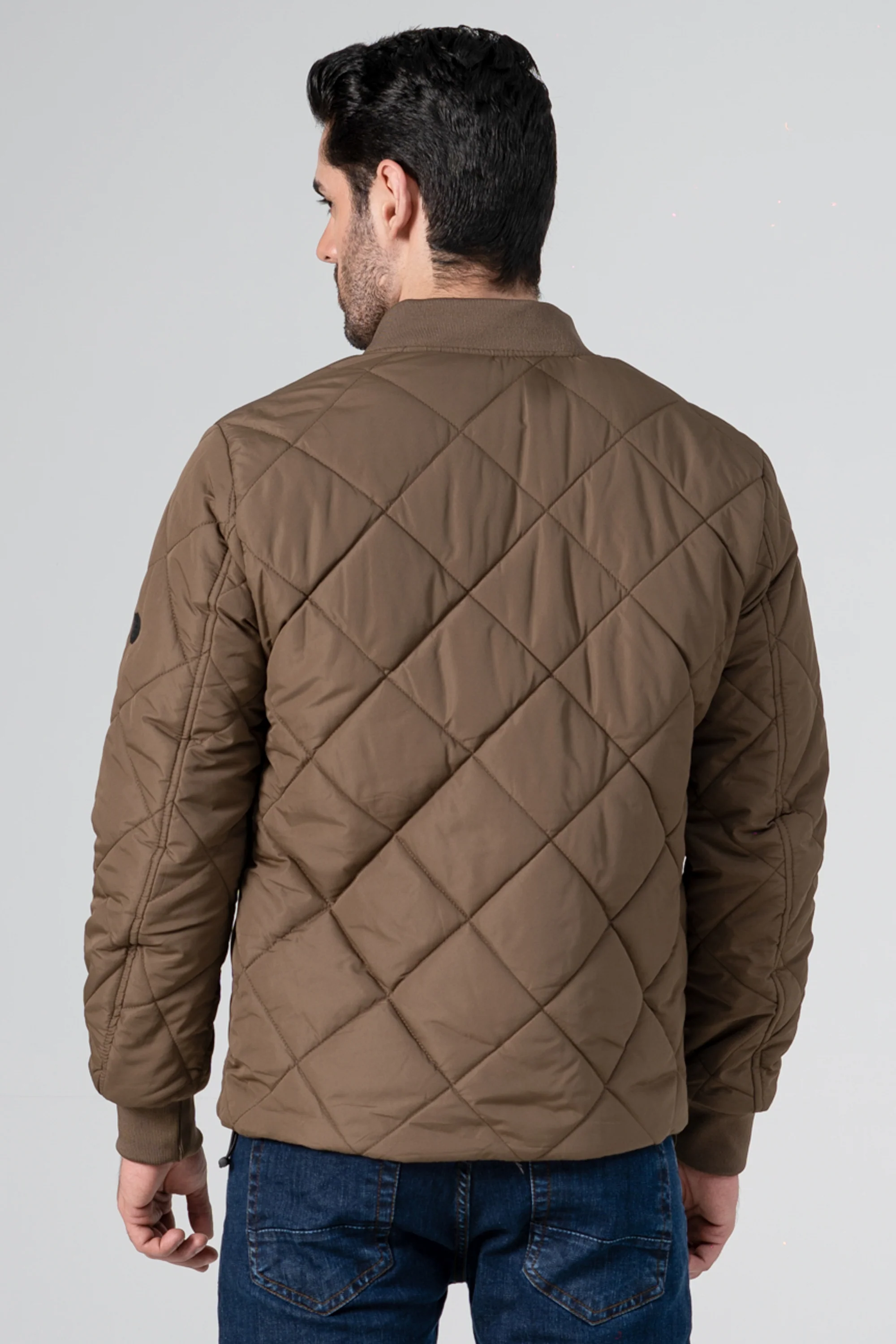QUILTED BOMBER JACKET DARK KHAKI - Image 4