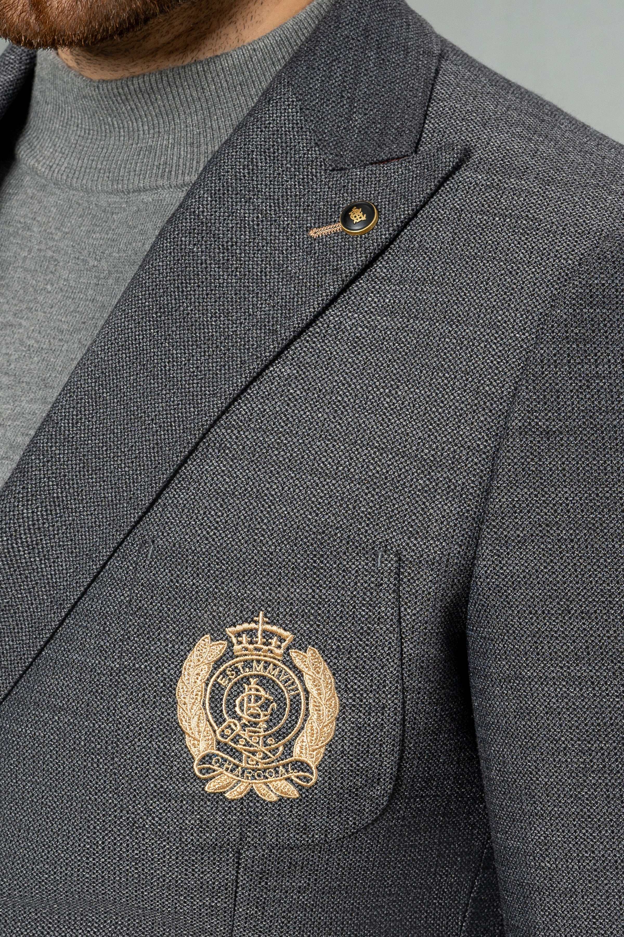 DOUBLE BREASTED COAT DARK GREY - Image 3